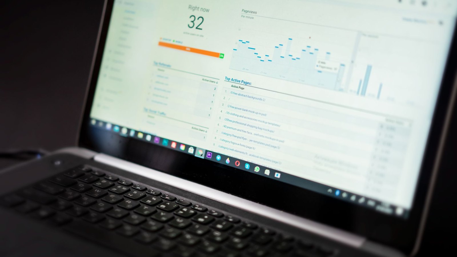 Cómo optimizar tu Perfil de Empresa en Google (antes Google My Business) 4 Portátil mostrando un panel de analítica web durante una auditoría SEO
